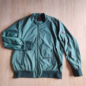 Mondo Jeans Bomber Jacket Full-Zip Pocket Lined Water-Resistant Green